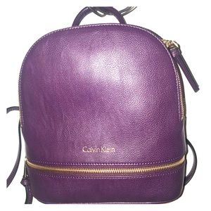 Calvin Klein purple small backpack purse